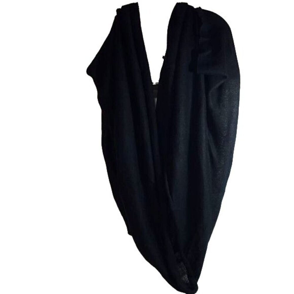 Lane Bryant RN 118641 Womens Black Knit Sweater Shoul Shoulder Wrap Shrug Arm Ho